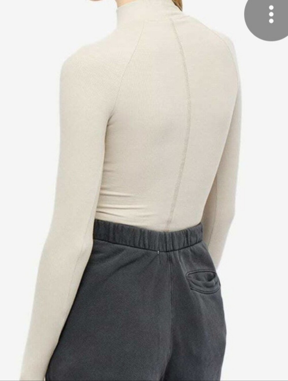 Joah Brown Ribbed Mock Neck Long-Sleeve Top S/M - Picture 3 of 6